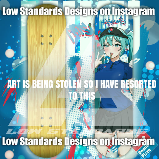 Dominos Pizza Girl Hatsune Miku Skate Deck