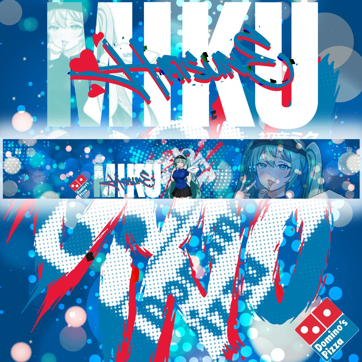 Vehicle Windshield Banner Pizza Hatsune Miku