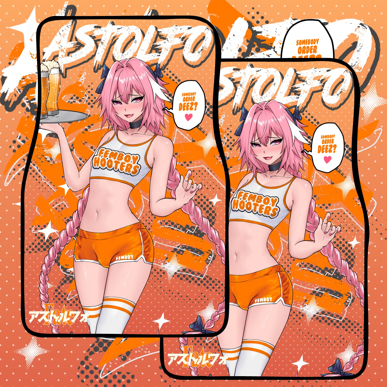 Anime Waifu Car Mats Femboy Hooters Astolfo