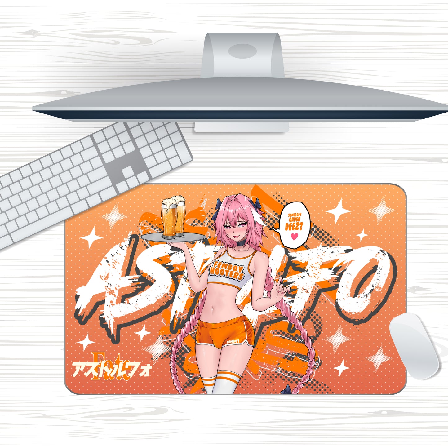 Femboy Hooters Astolfo Mousepad