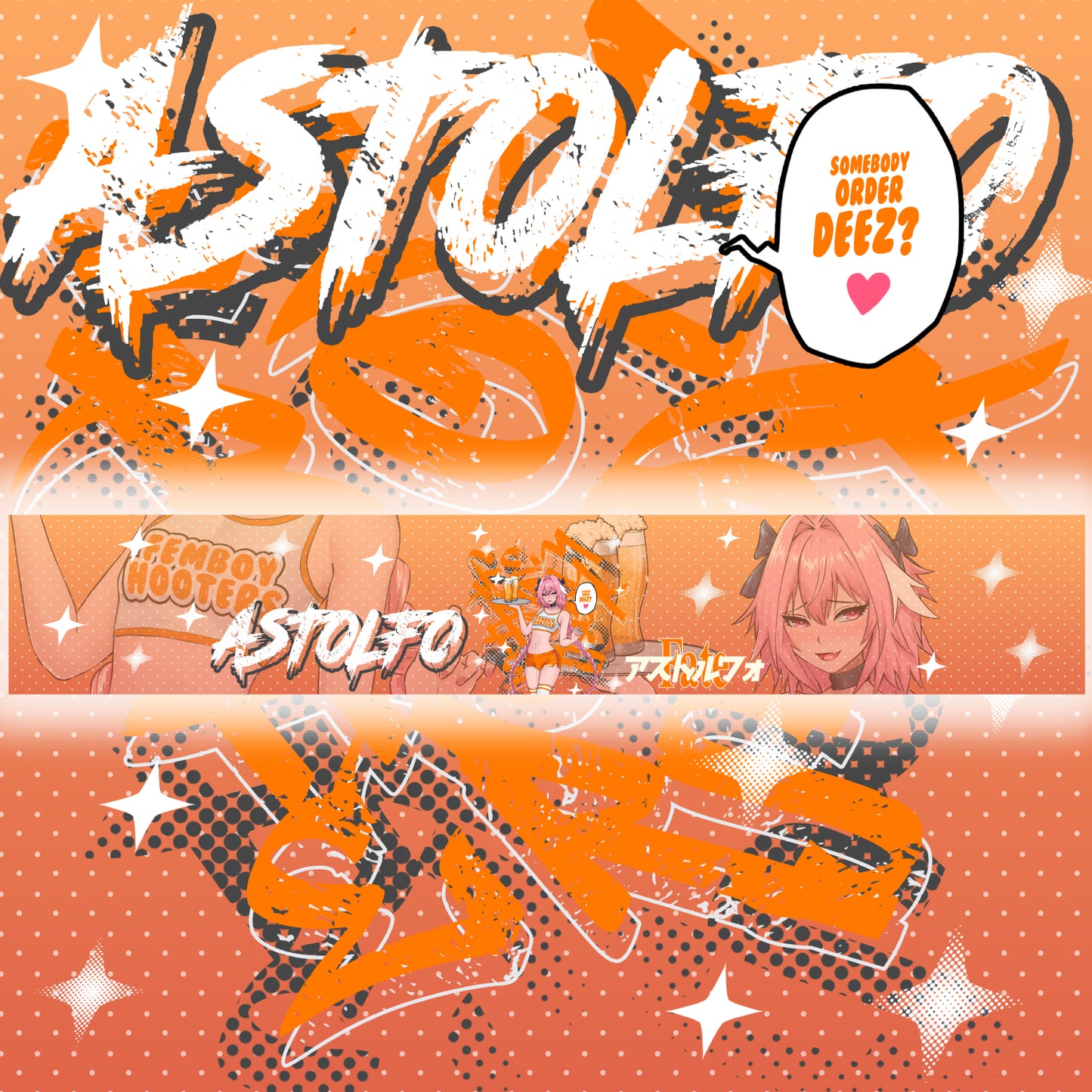 Femboy Hooters Astolfo Windshield Banner