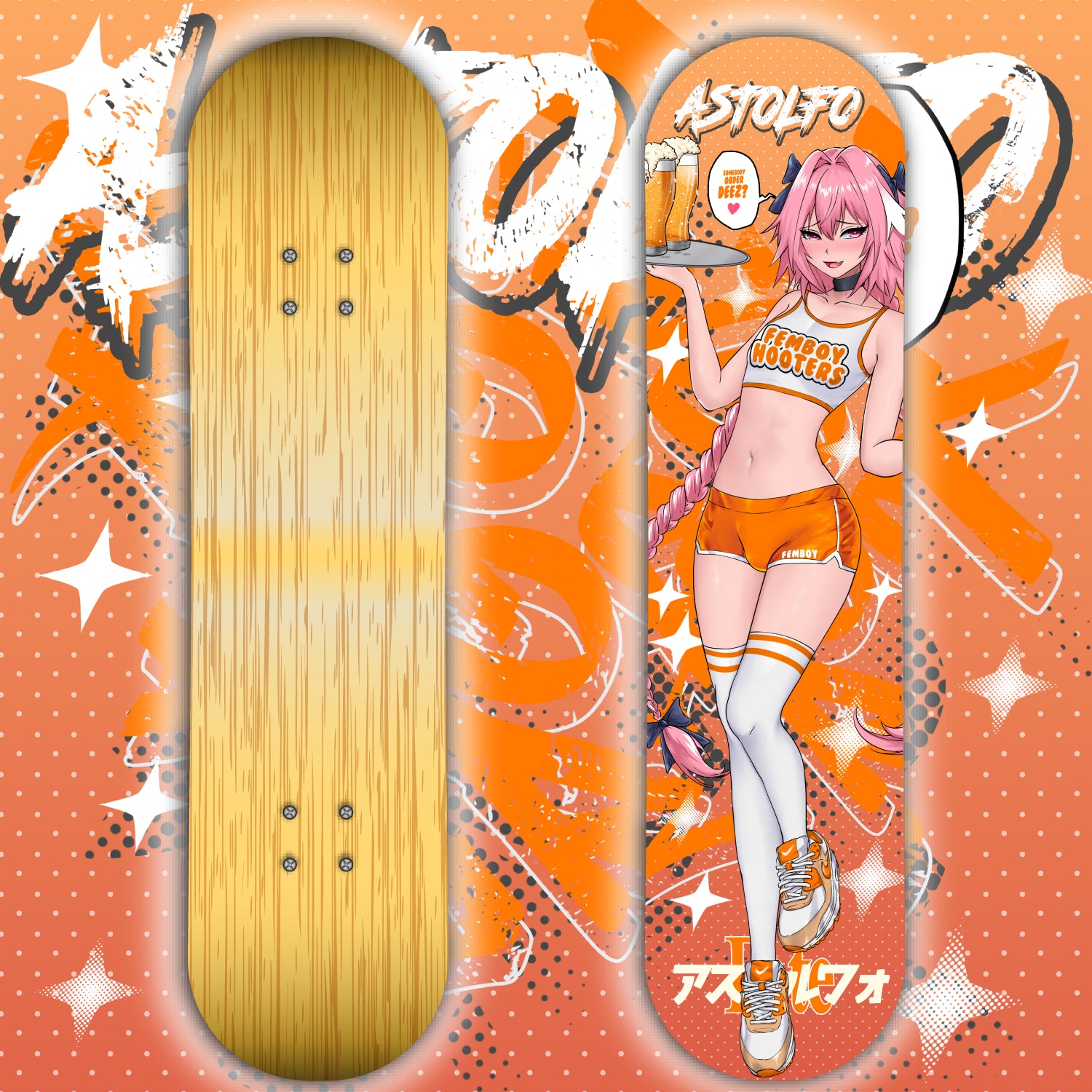 Anime Waifu Skate Deck Femboy Hooters Astolfo