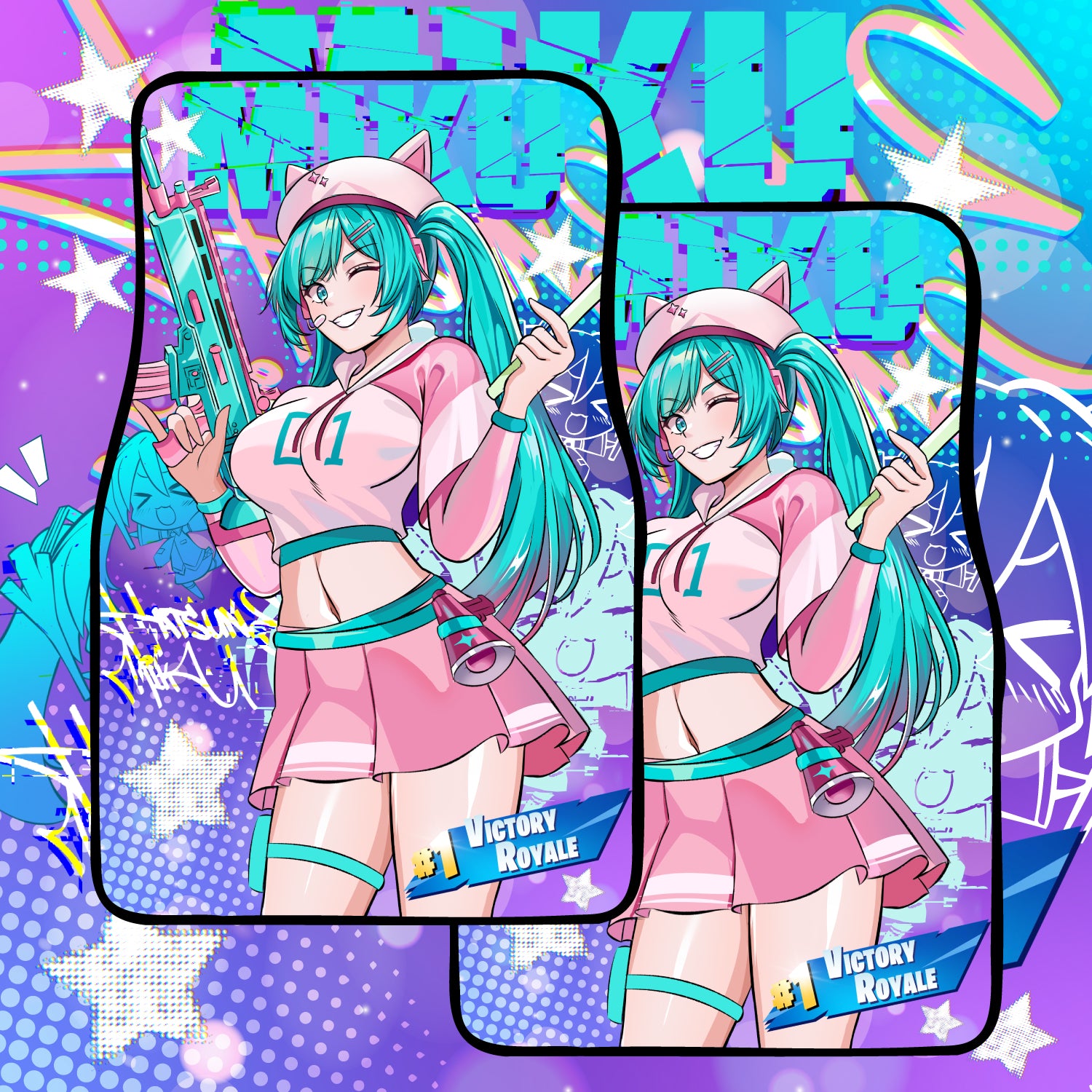 Anime Waifu Car Mats Fort Hatsune Miku