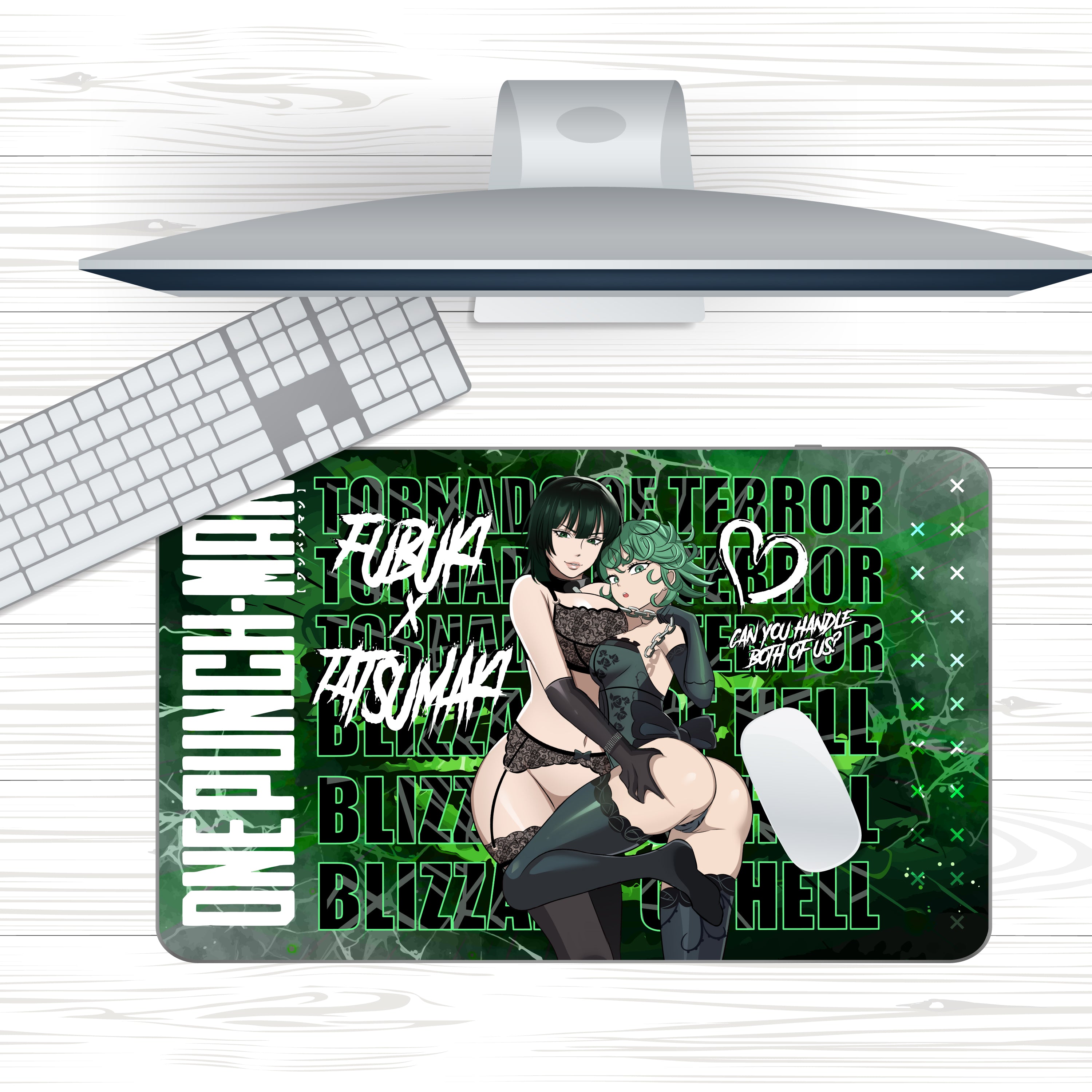 Anime Waifu Fubuki and Tatsumaki Mousepad
