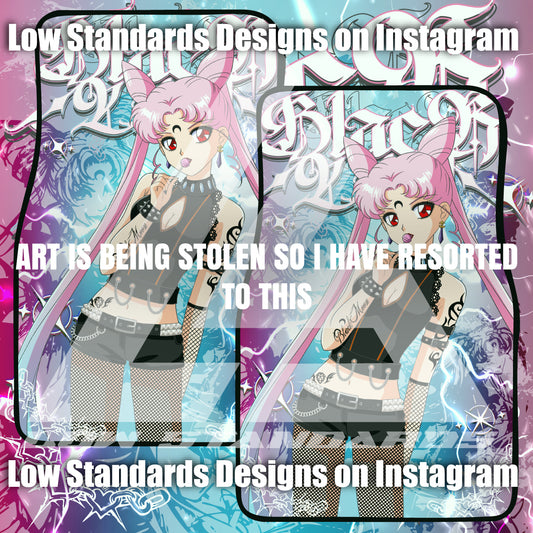 Goth Black Lady Car Mats