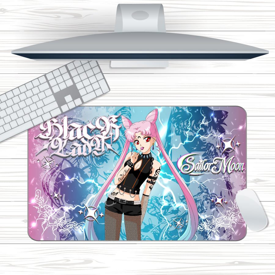 Anime Waifu Goth Black Lady Mousepad