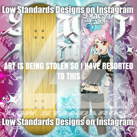 Goth Black Lady Skate Deck