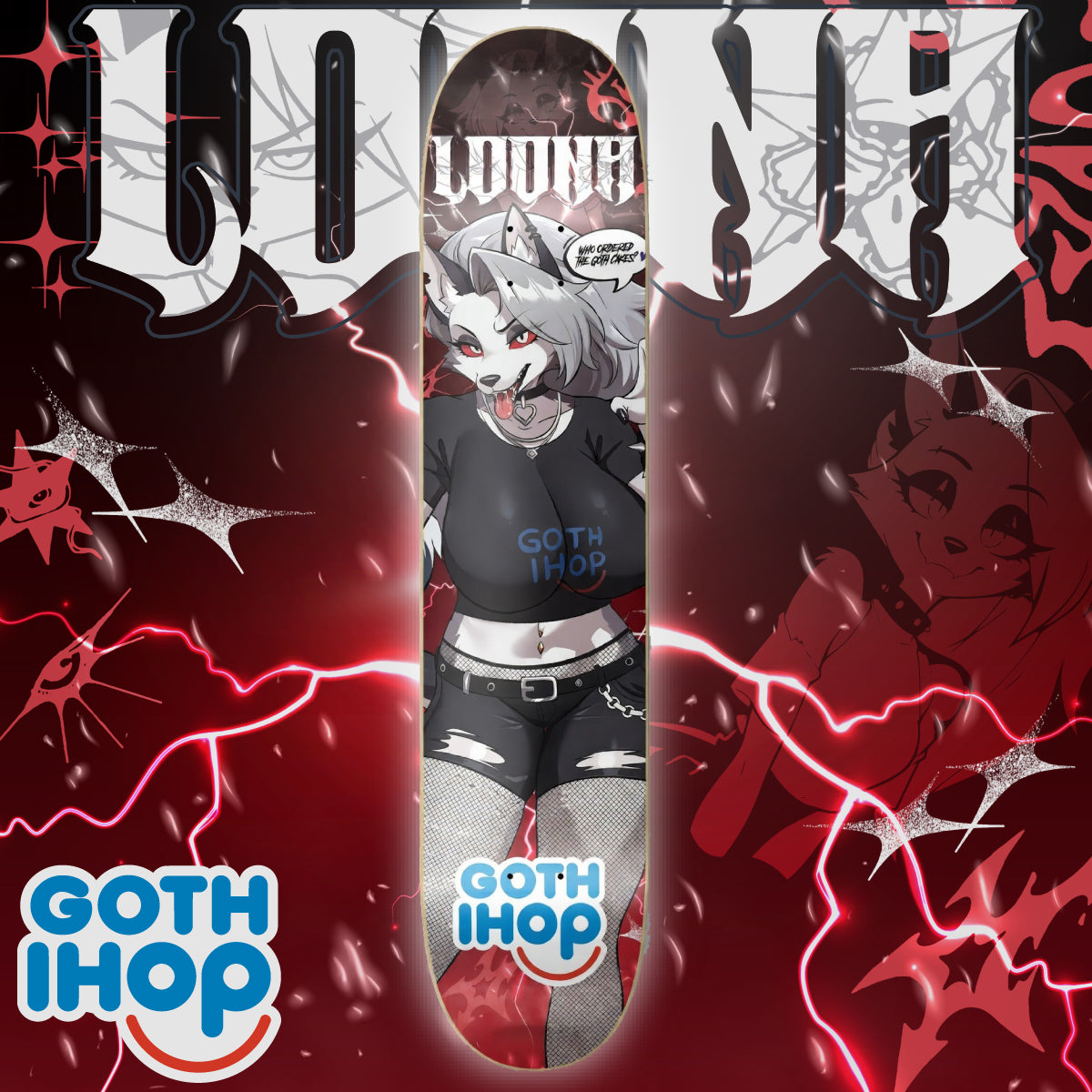 Anime Waifu Skate Deck Loona Wolf