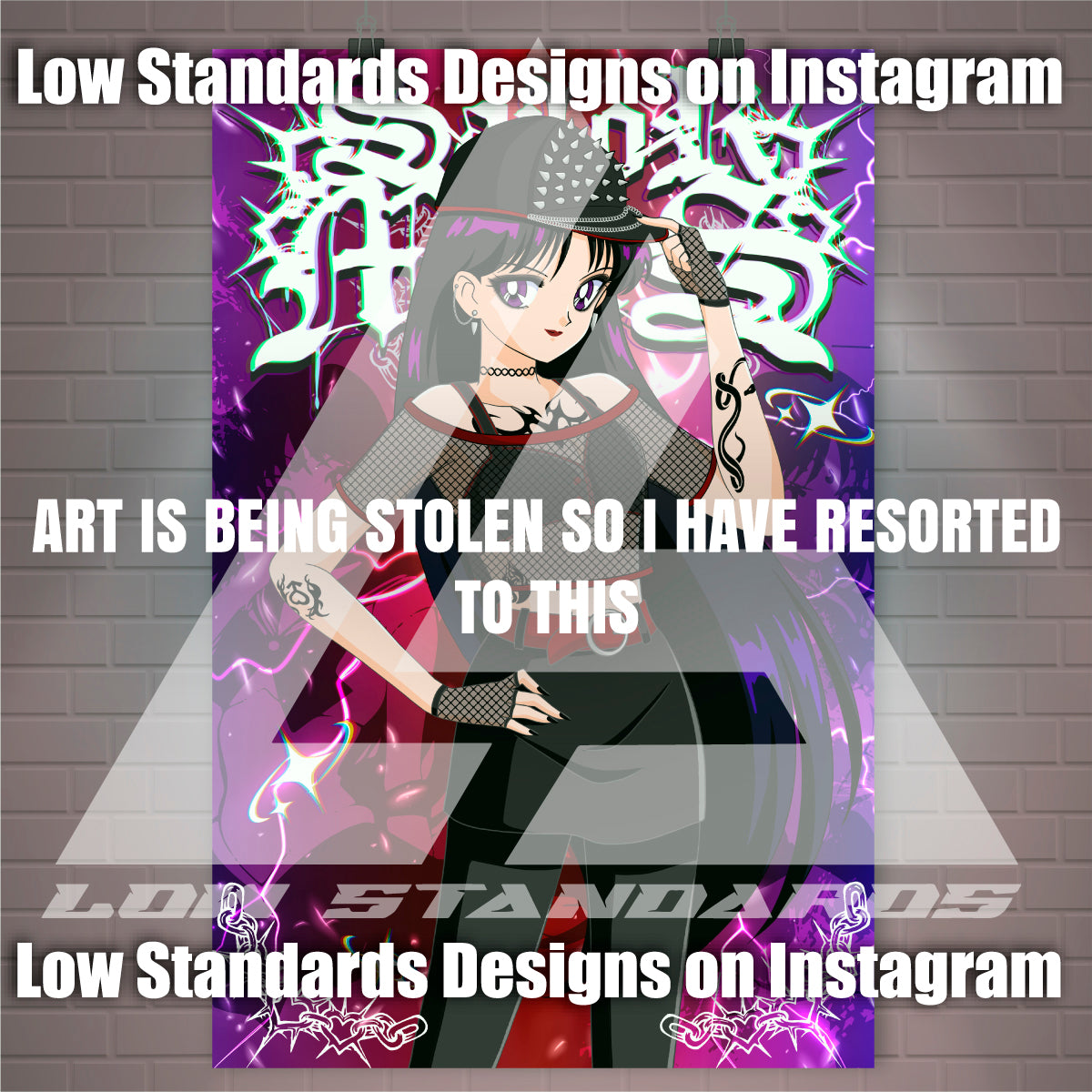 Goth Sailor Guardian Mars Poster / Wall Banner