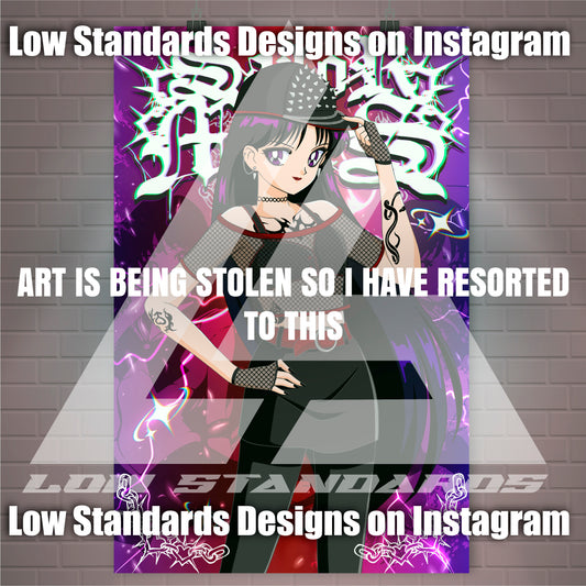 Goth Sailor Guardian Mars Poster / Wall Banner