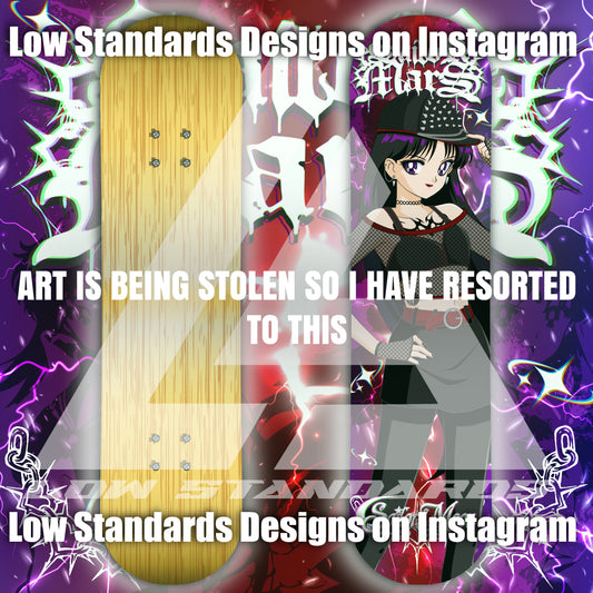 Goth Sailor Guardian Mars Skate Deck