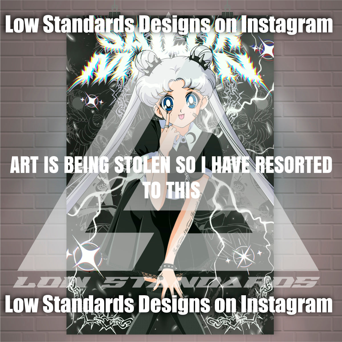 Goth Sailor Guardian Moon Poster / Wall Banner