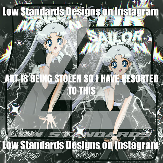 Goth Sailor Guardian Moon Car Mats