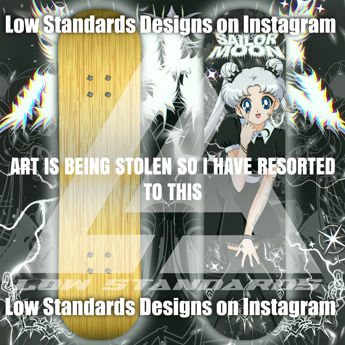 Goth Sailor Guardian Moon Skate Deck