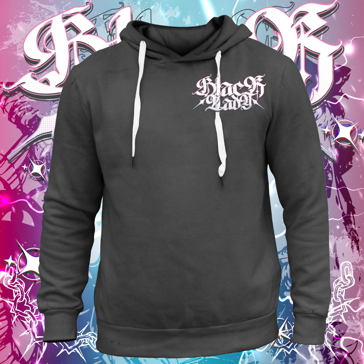 Screen Printed Apparel Goth Black Lady
