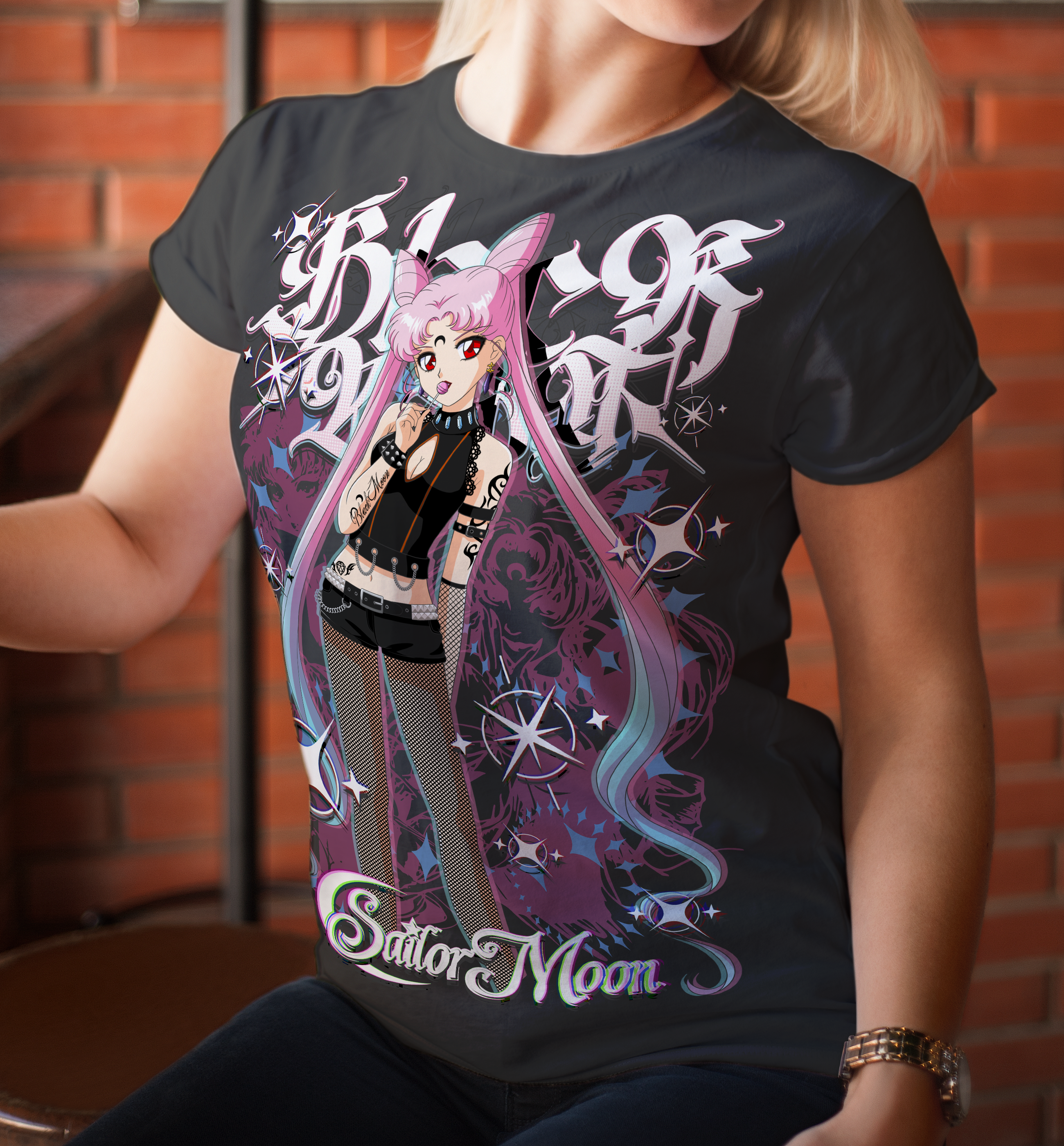 Screen Printed Apparel Goth Black Lady
