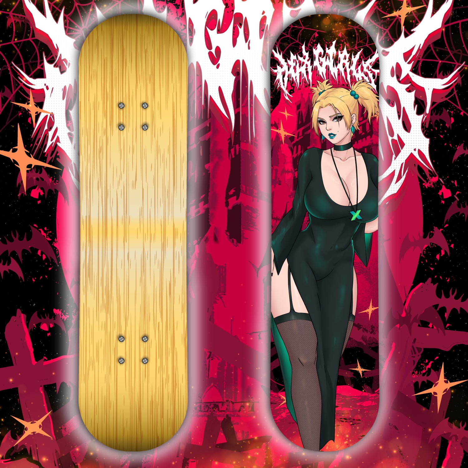 Anime Waifu Skate Deck The Hex Girls Dusk