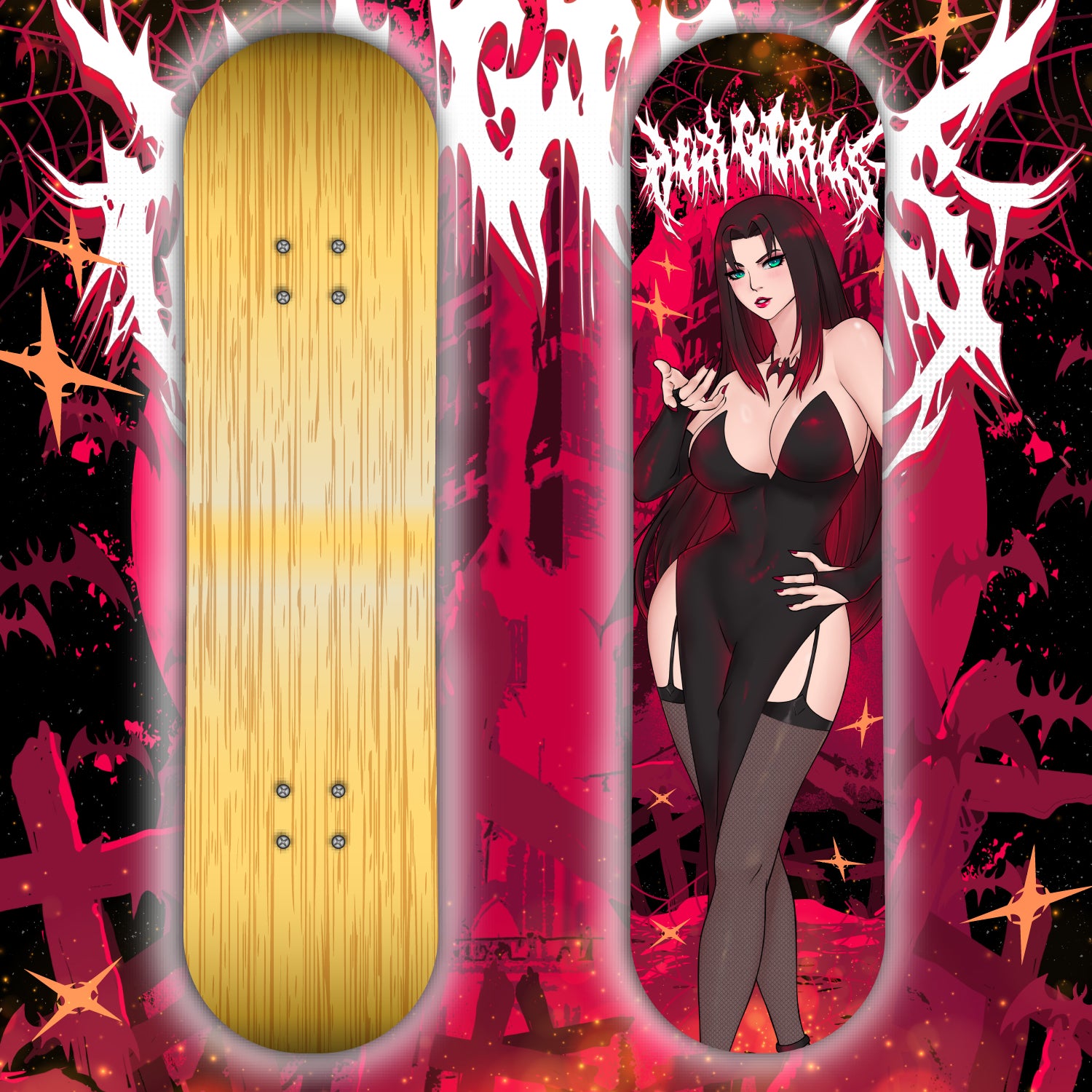 Anime Waifu Skate Deck The Hex Girls Thorn