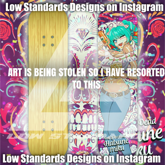 Day of the Dead Hatsune Miku <3 Skate Deck
