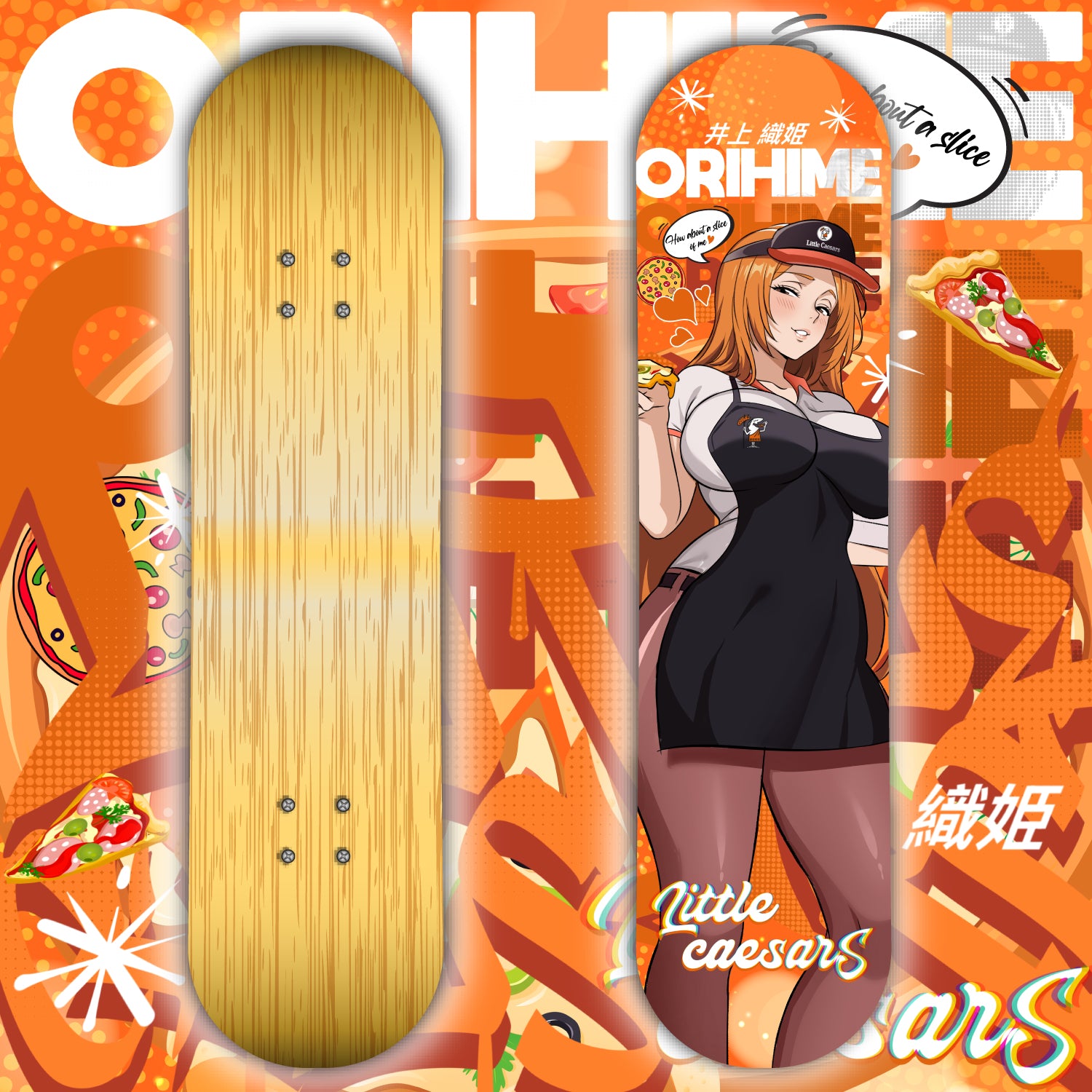 Anime Waifu Skate Deck Pizza Orihime Inoue
