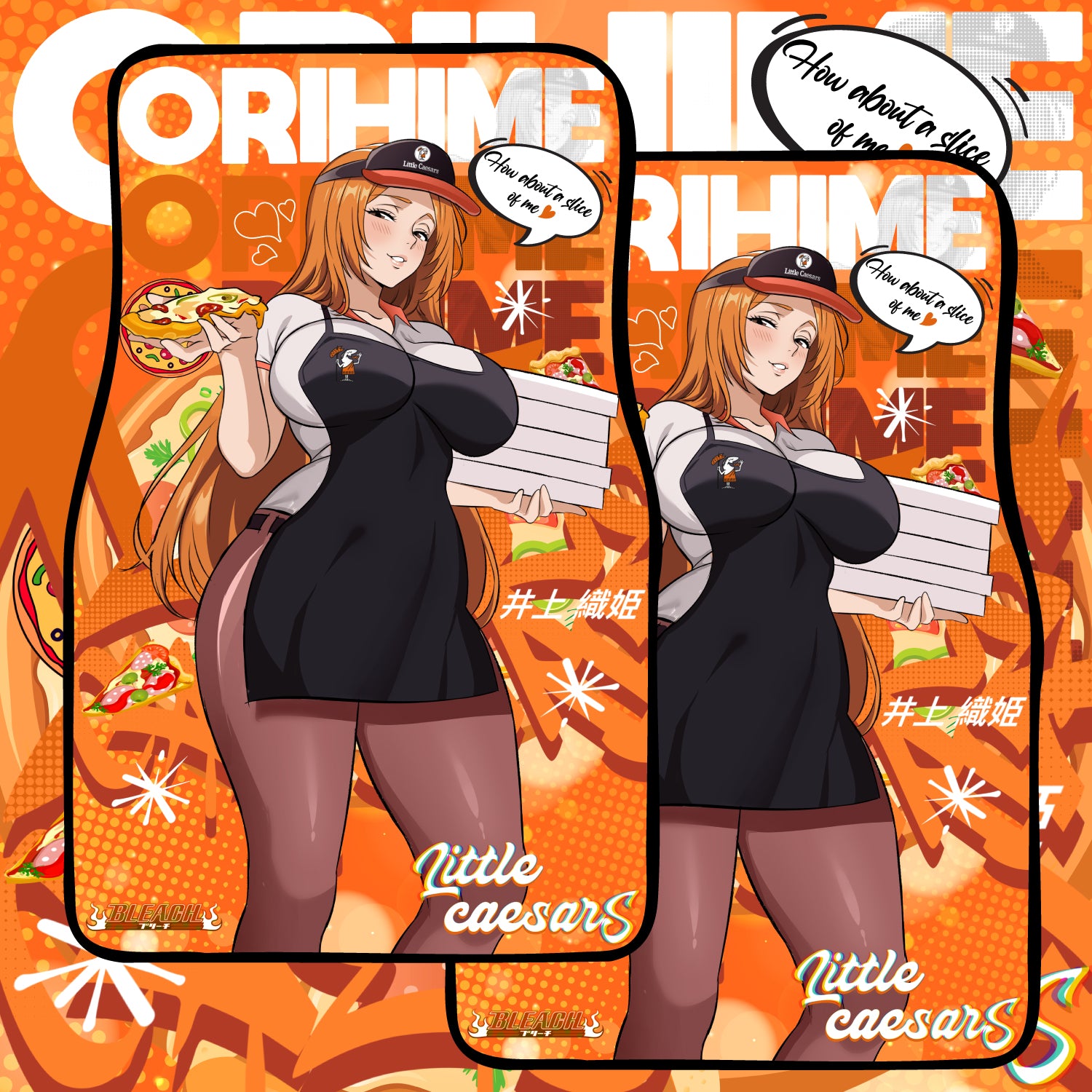 Anime Waifu Car Mats Pizza Orihime Inoue