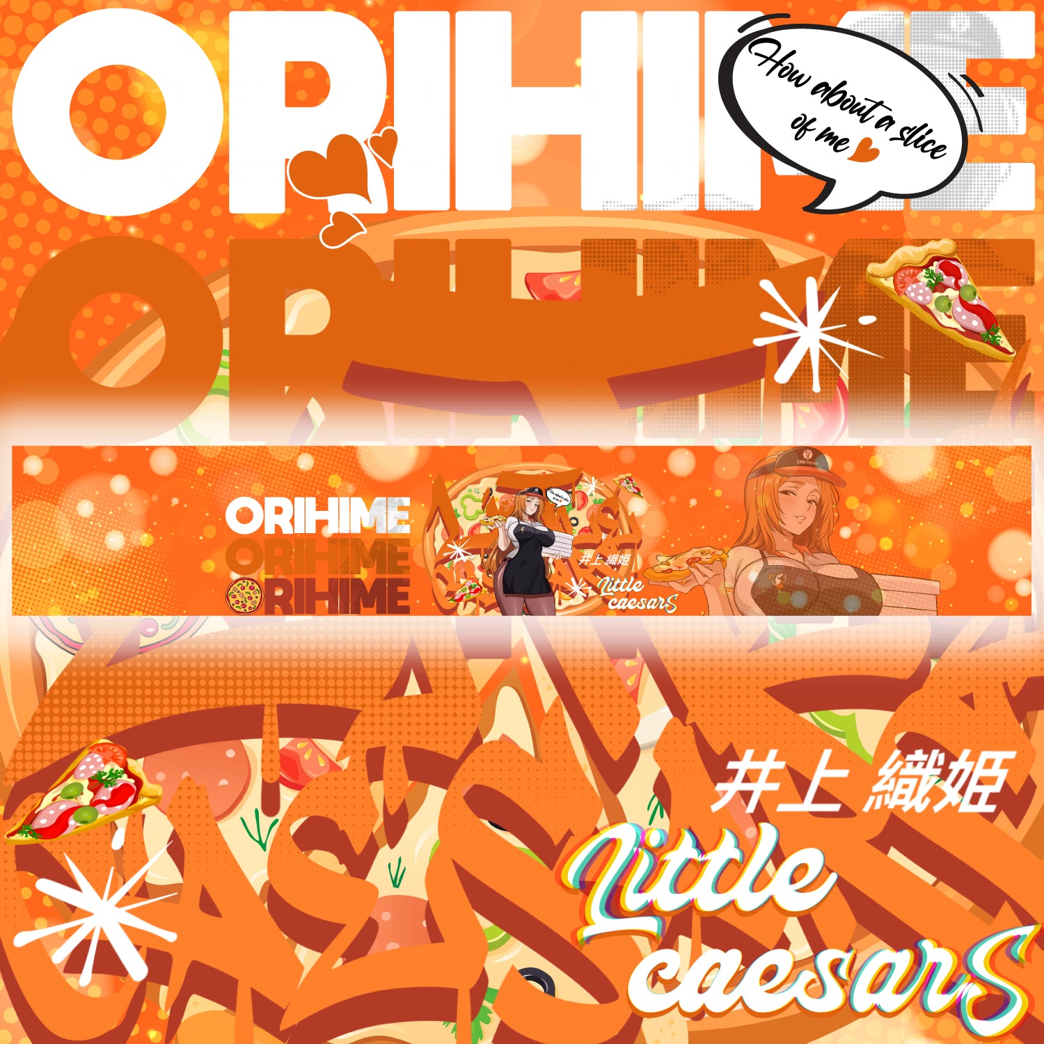 Vehicle Windshield Banner Pizza Orihime Inoue