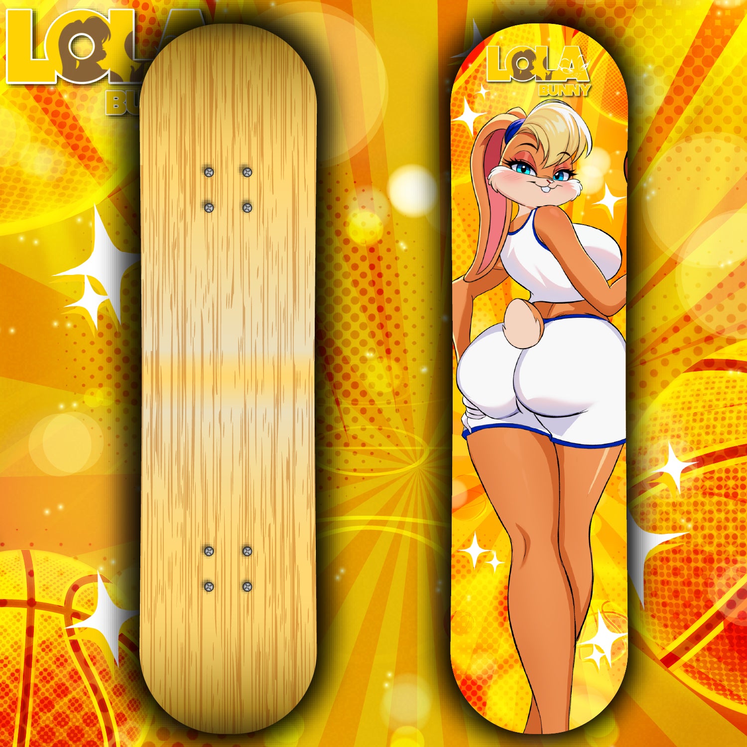 Anime Waifu Skate Deck Lola Bunny