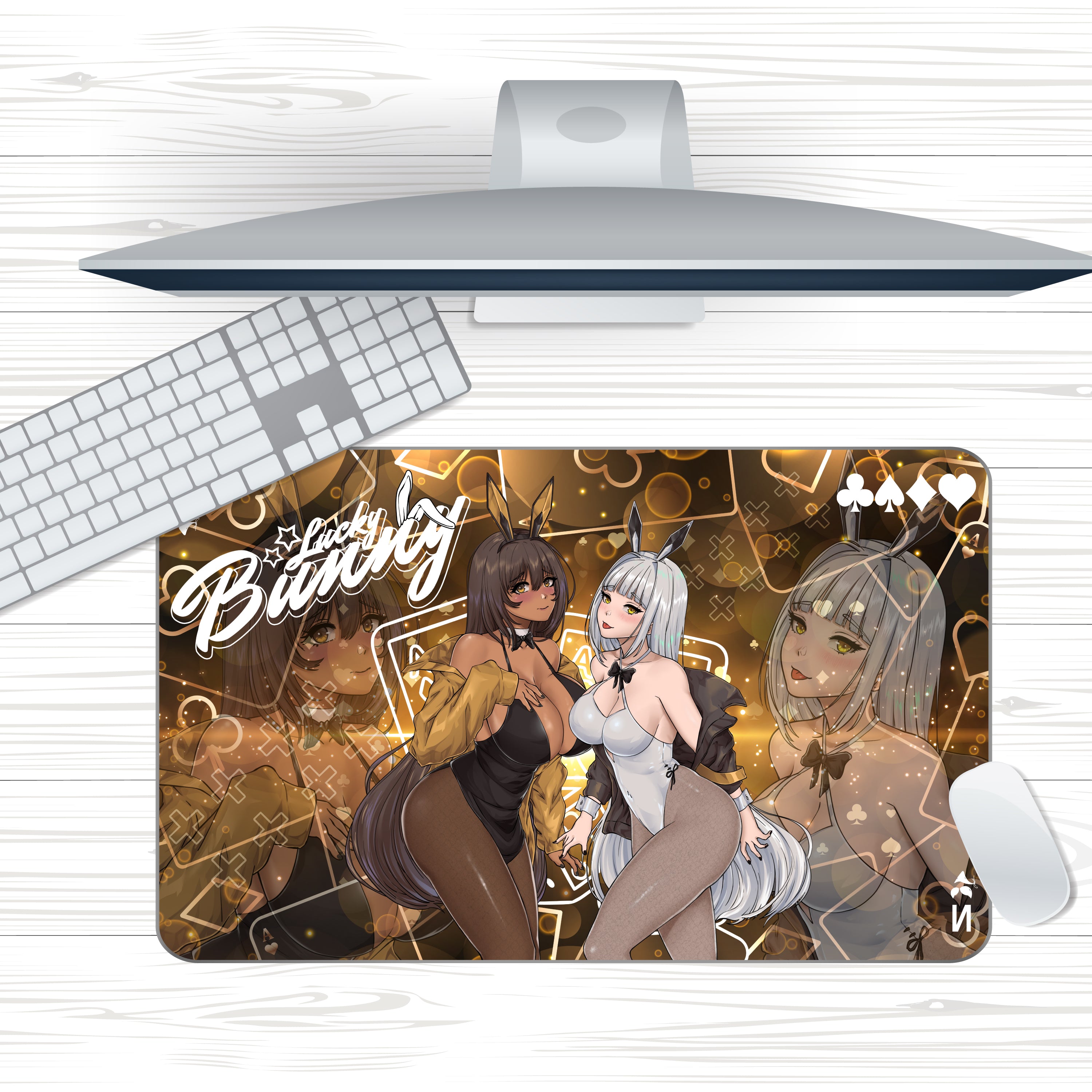 Anime Waifu Nikke Noir and Blanc Mousepad