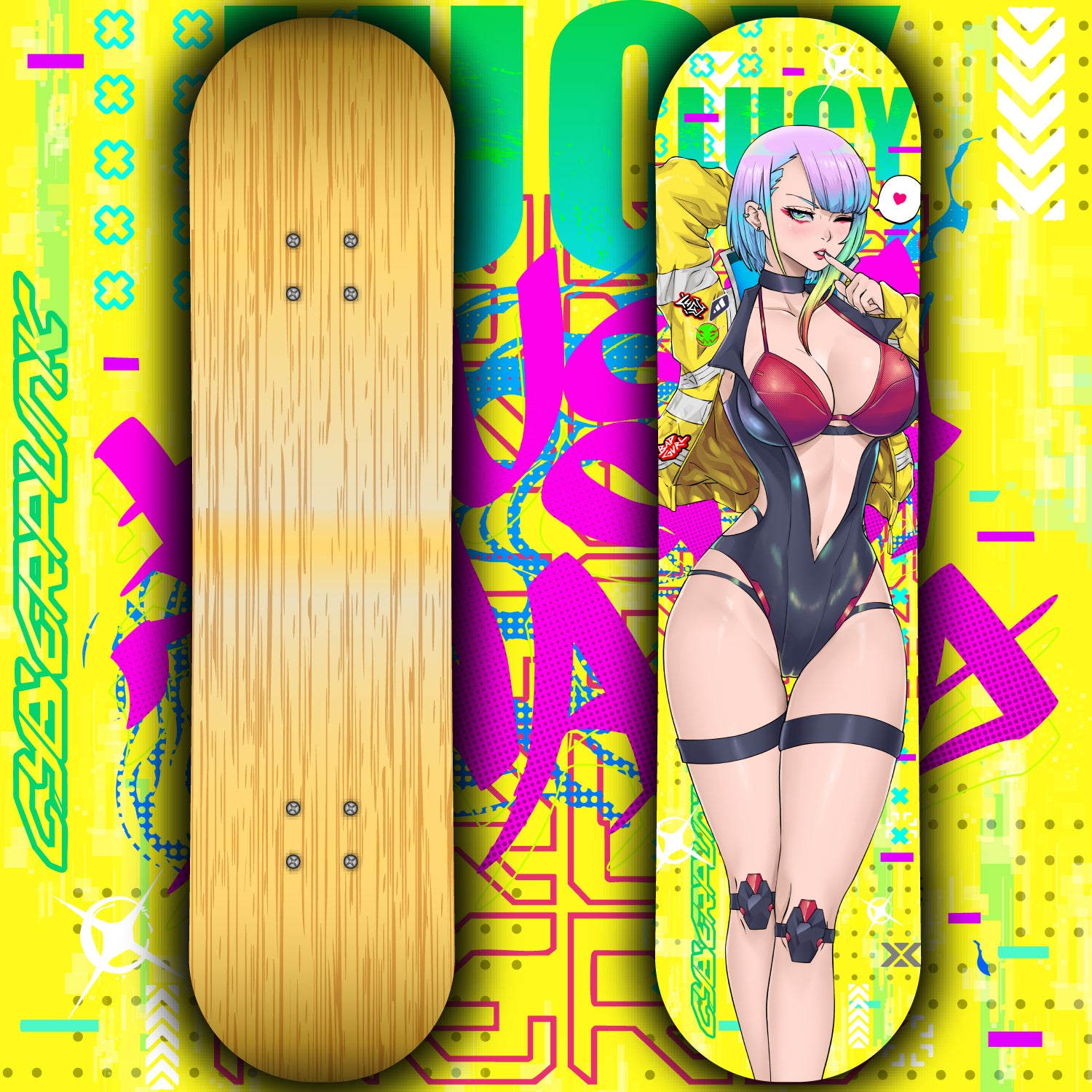 Anime Waifu Skate Deck Lucy V2