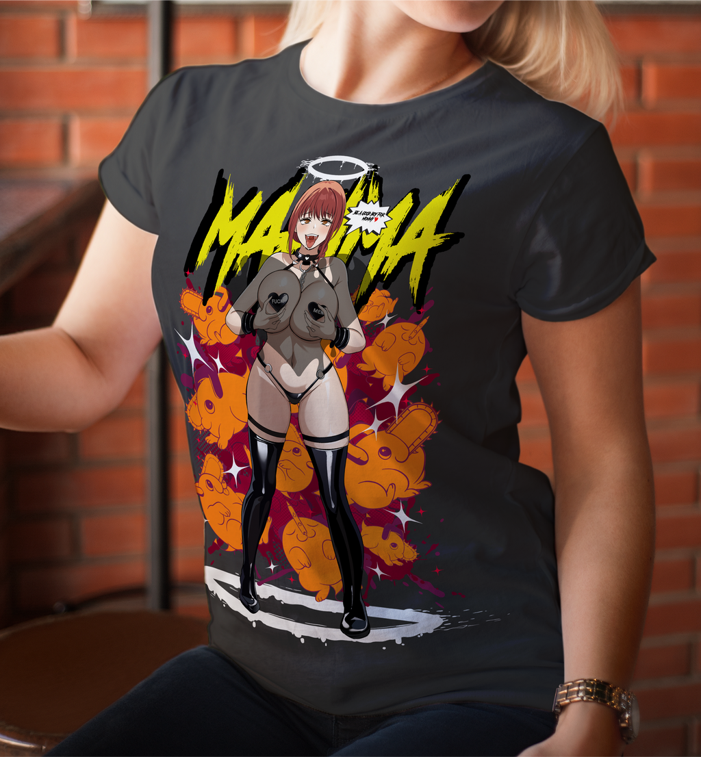 Screen Printed Apparel Ahegao Makima