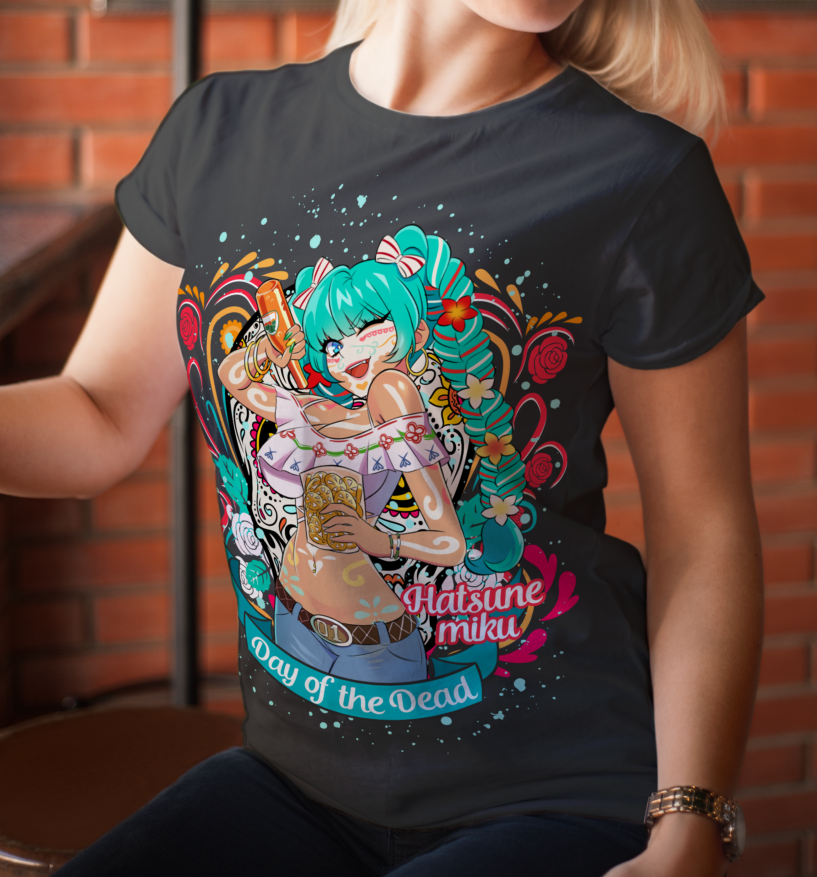 Screen Printed Apparel Mexican Miku