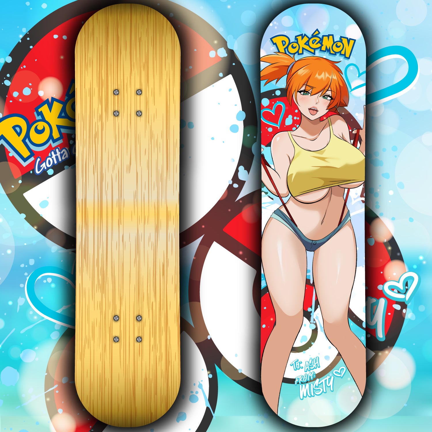Anime Waifu Skate Deck Misty