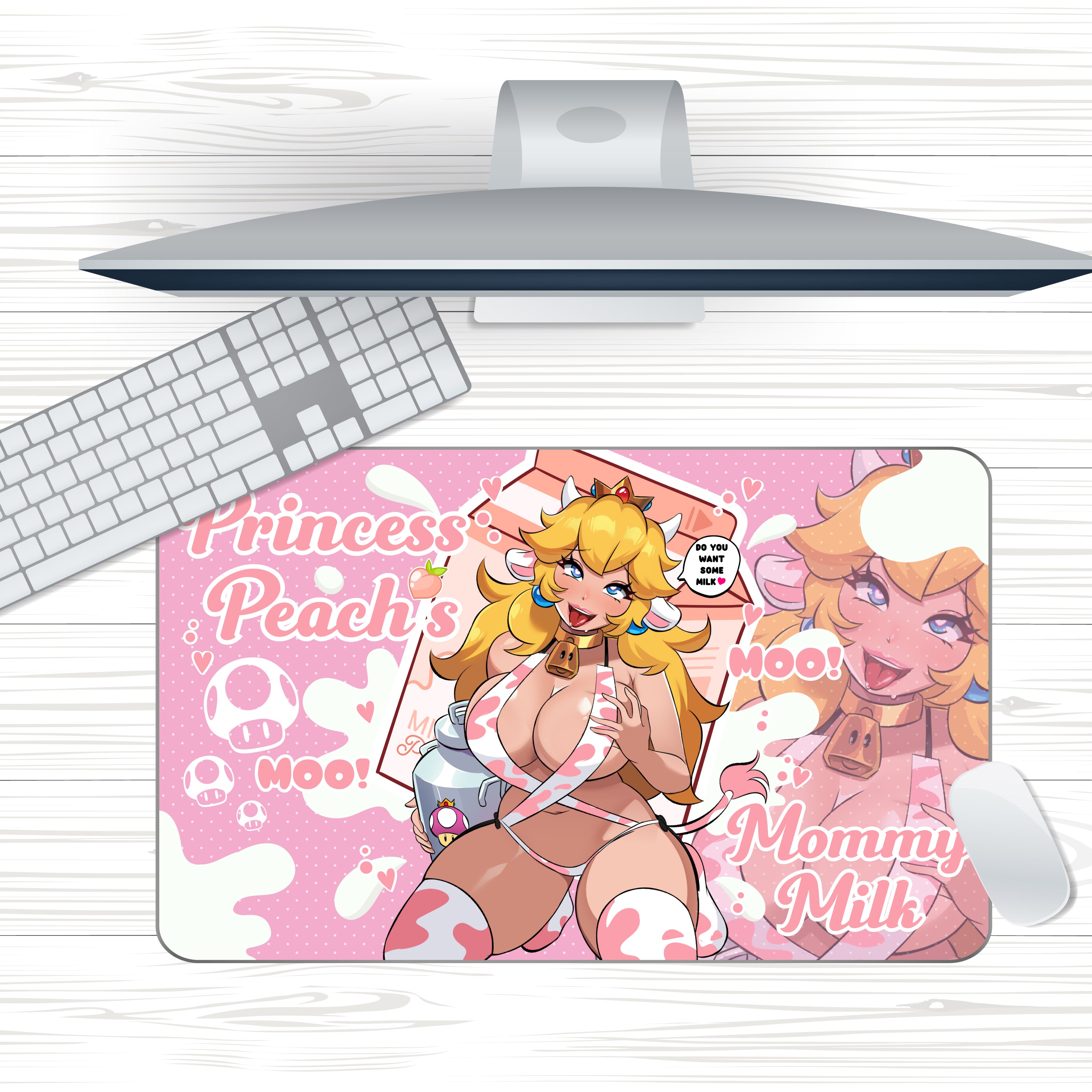 Anime Waifu Princess Peach Mousepad
