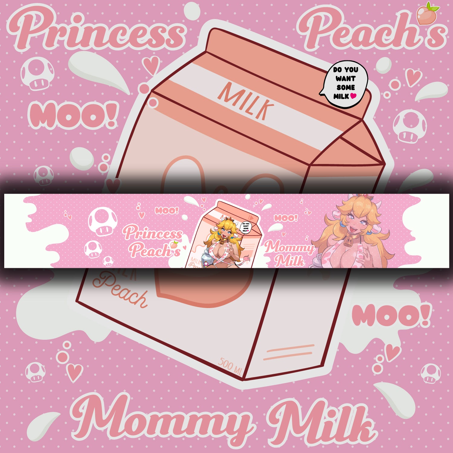 Vehicle Windshield Banner Cow Princess Peach