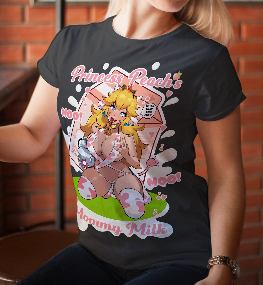Screen Printed Apparel Cow Princess Peach