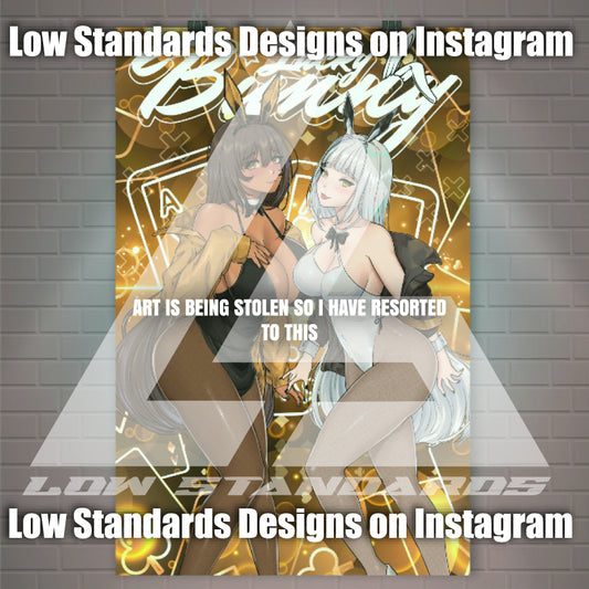 Lucky Bunny Noir & Blanc <3 Poster / Wall Banner