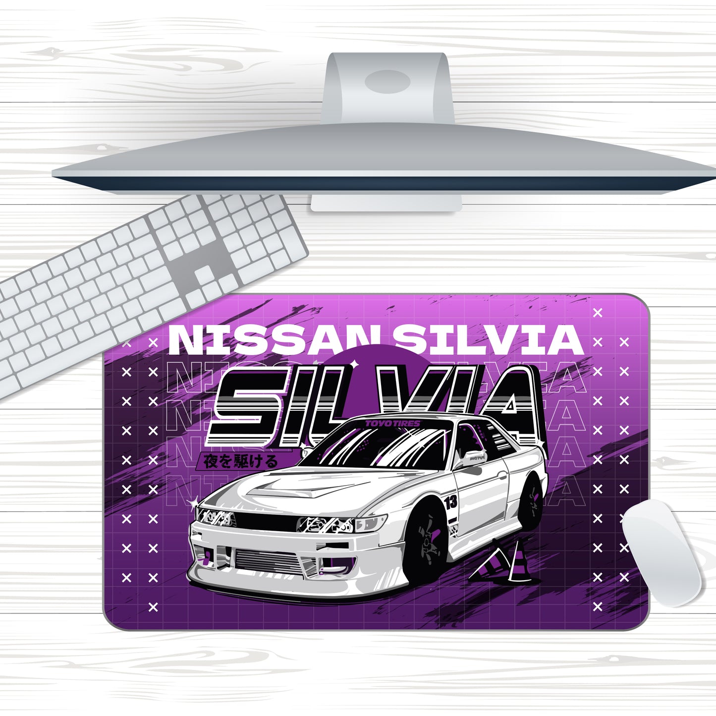 Nico Robin / Nissan Silvia Mousepad Mousepad