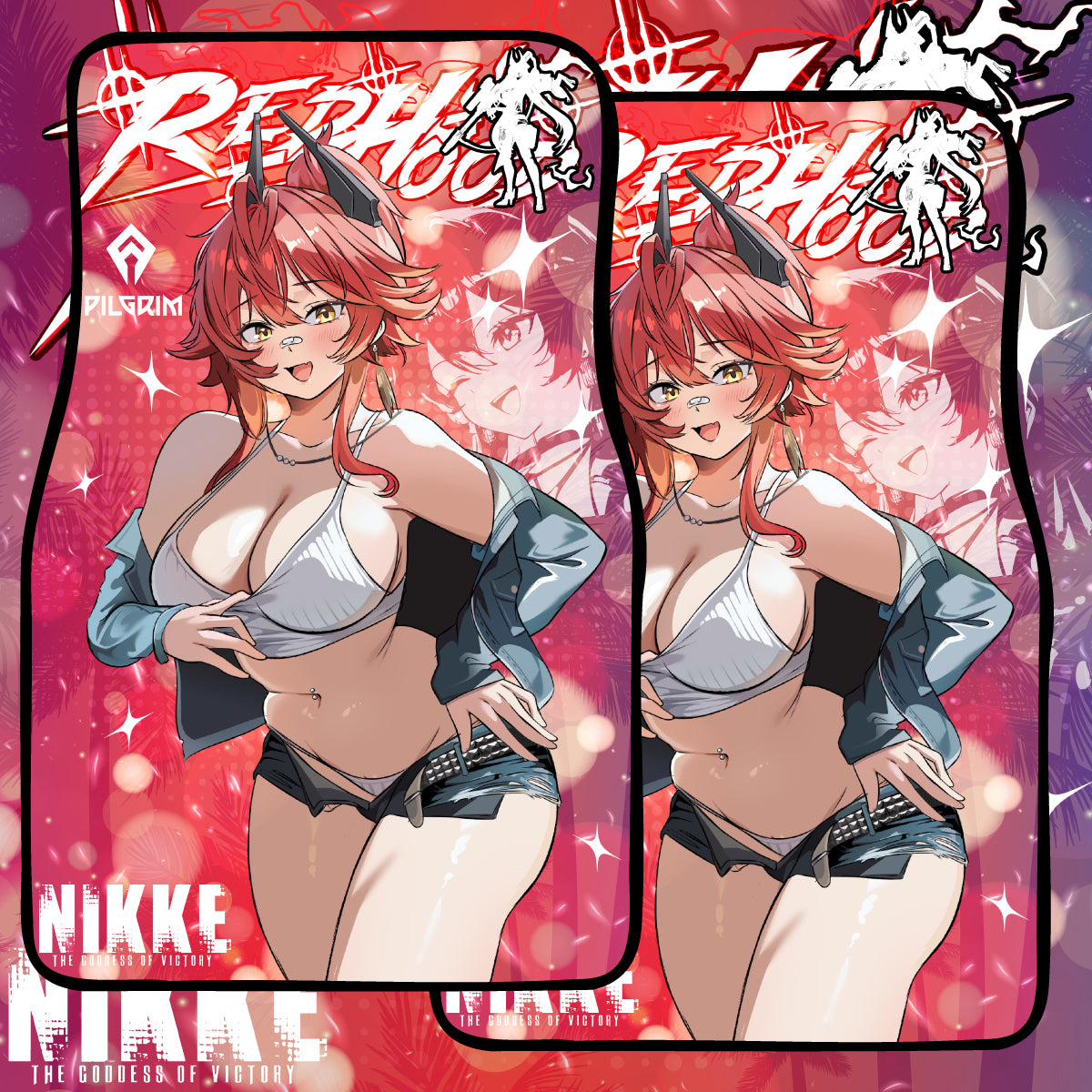 Anime Waifu Car Mats Old Days Red Hood