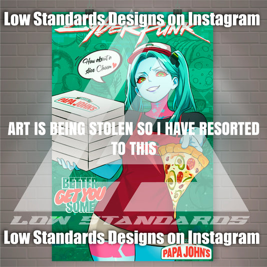 Papa John's Delivery Girl Rebecca Poster / Wall Banner