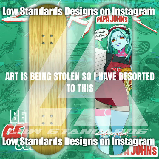 Papa John's Delivery Girl Rebecca Skate Deck