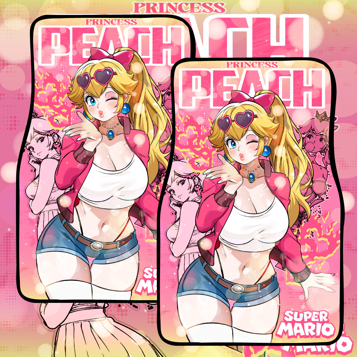 Anime Waifu Car Mats Princess Peach V2