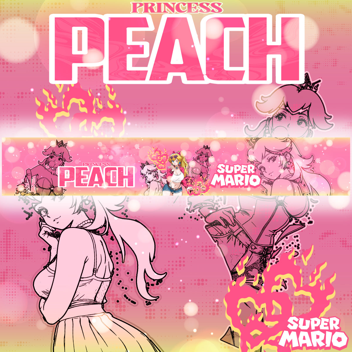 Vehicle Windshield Banner Princess Peach v2
