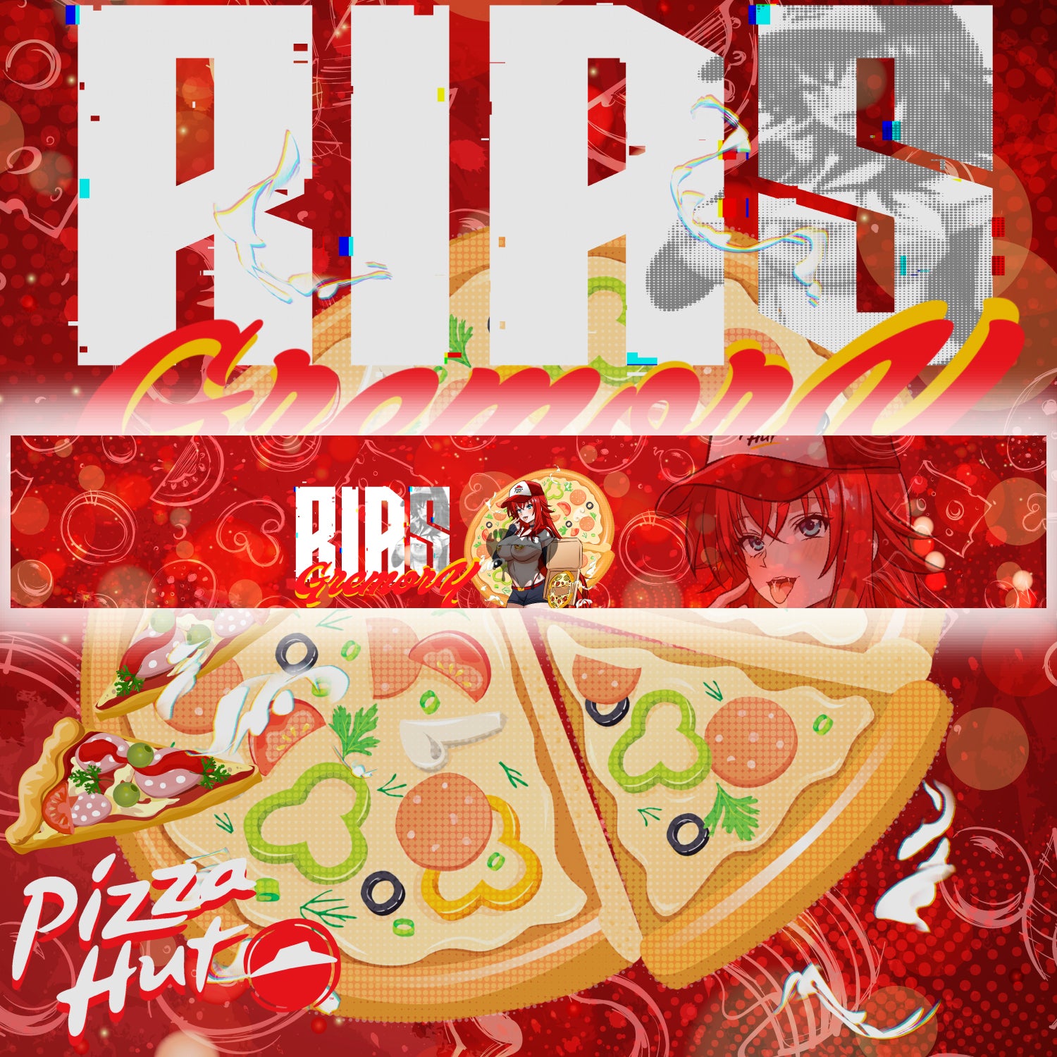 Vehicle Windshield Banner Pizza Rias Gremory