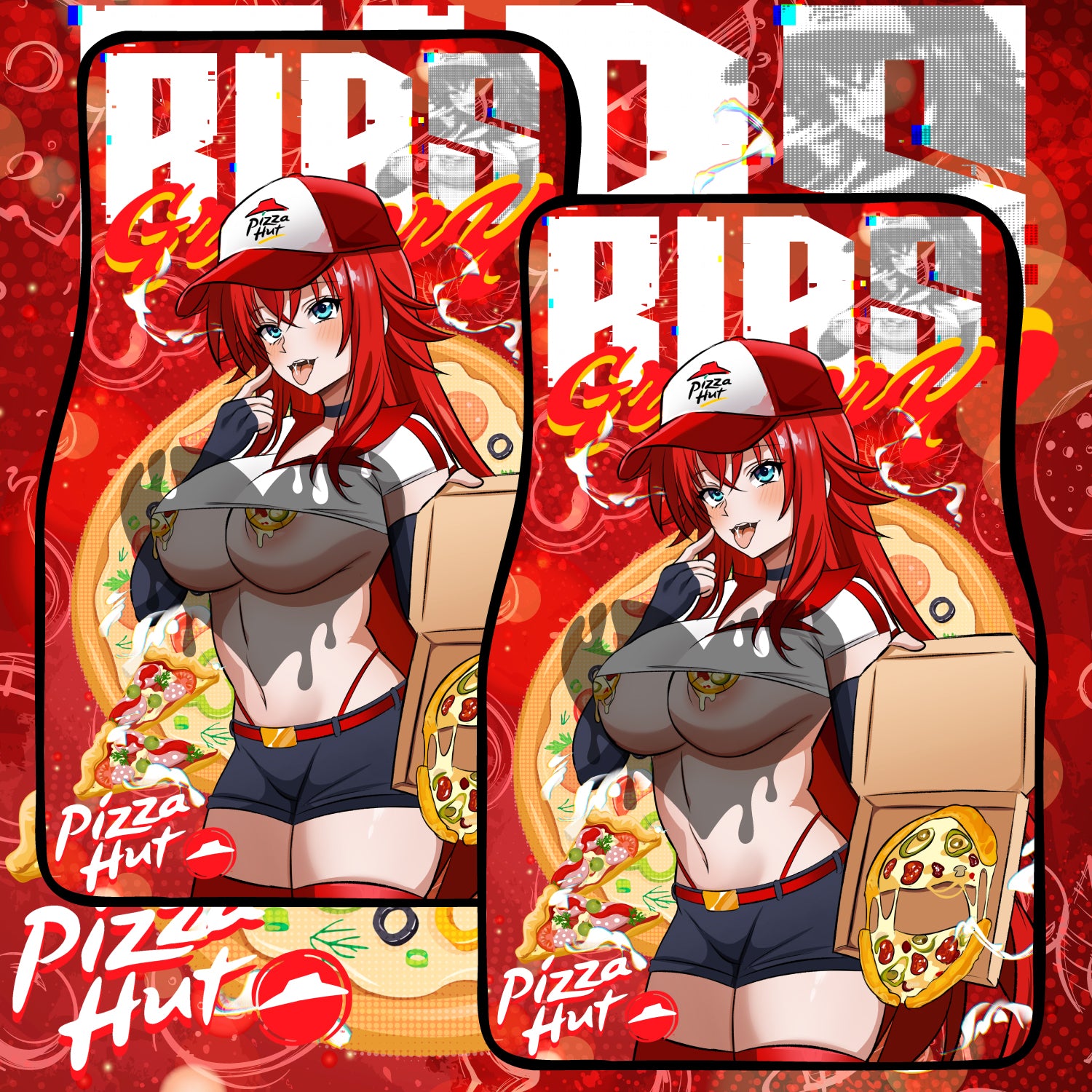 Anime Waifu Car Mats Pizza Rias Gremory