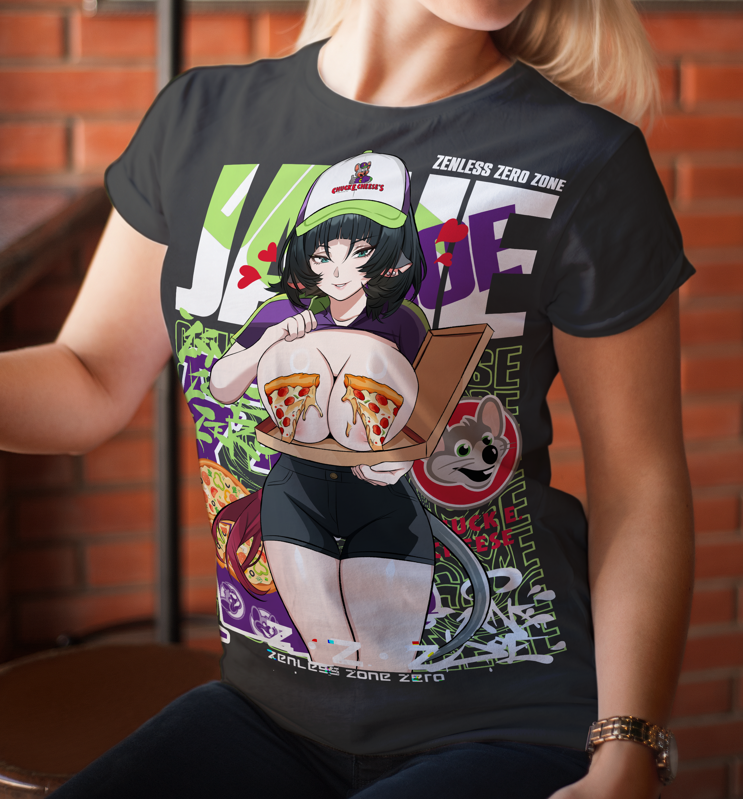 Screen Printed Apparel Pizza Jane Doe