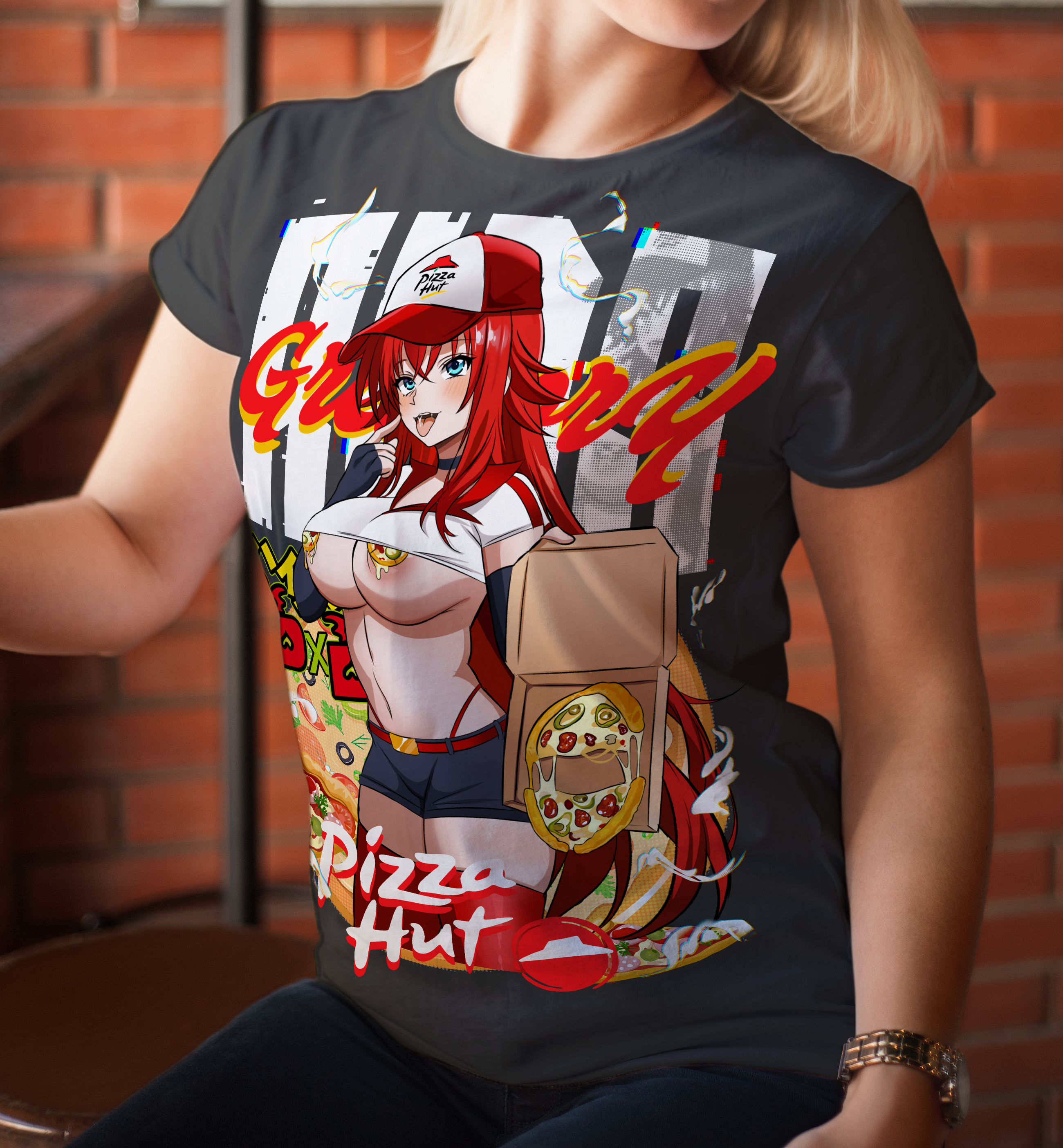 Screen Printed Apparel Pizza Rias Gremory