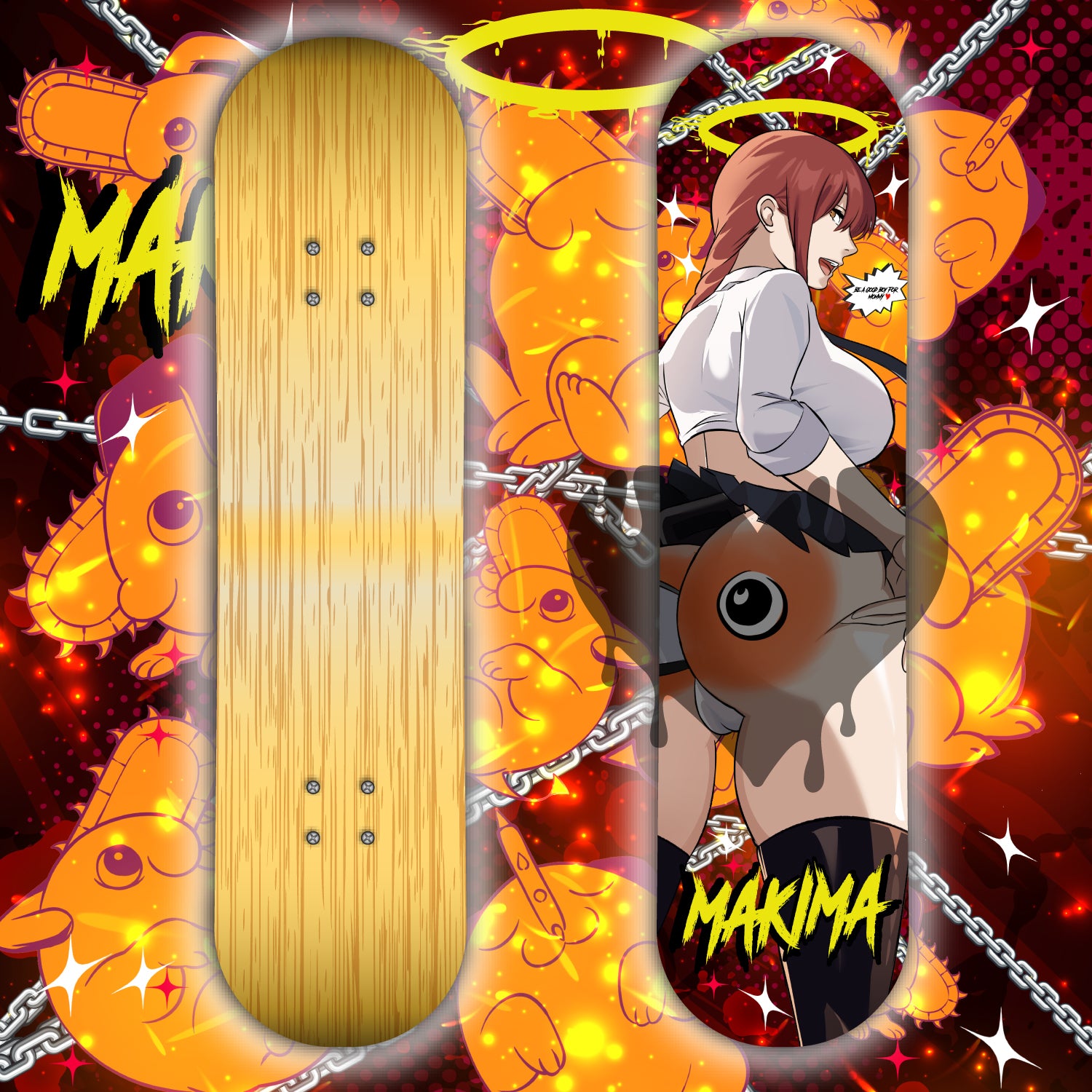 Anime Waifu Skate Deck Ponchita Makima