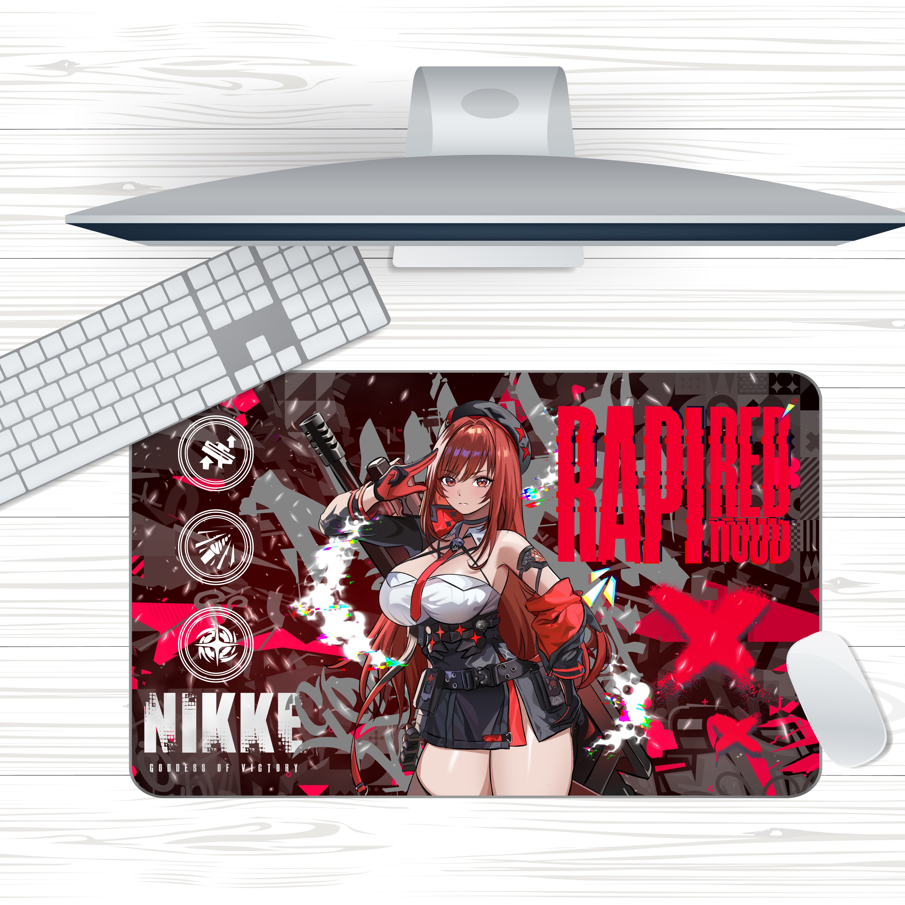 Anime Waifu Red Hood Rapi Mousepad