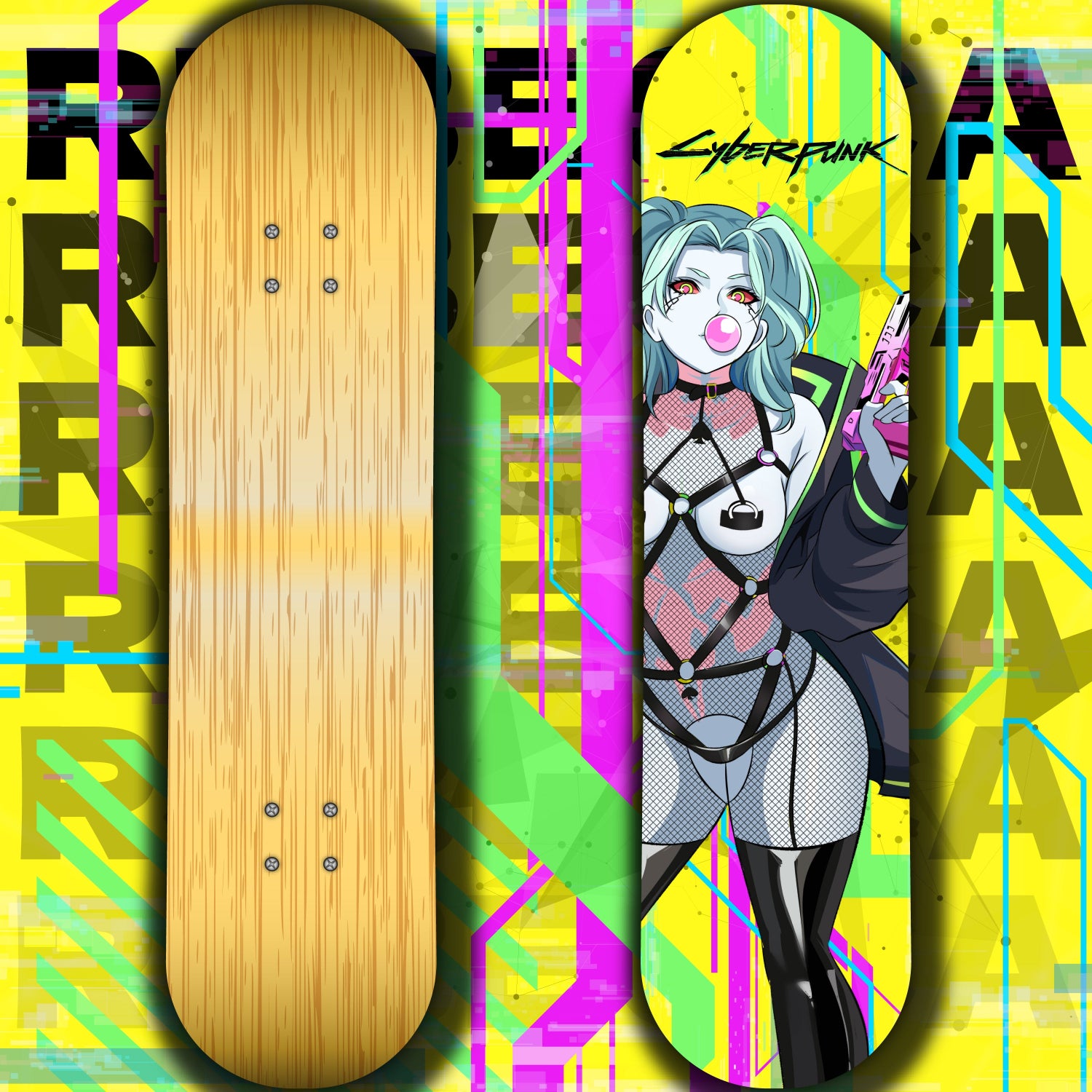Anime Waifu Skate Deck Rebecca V1