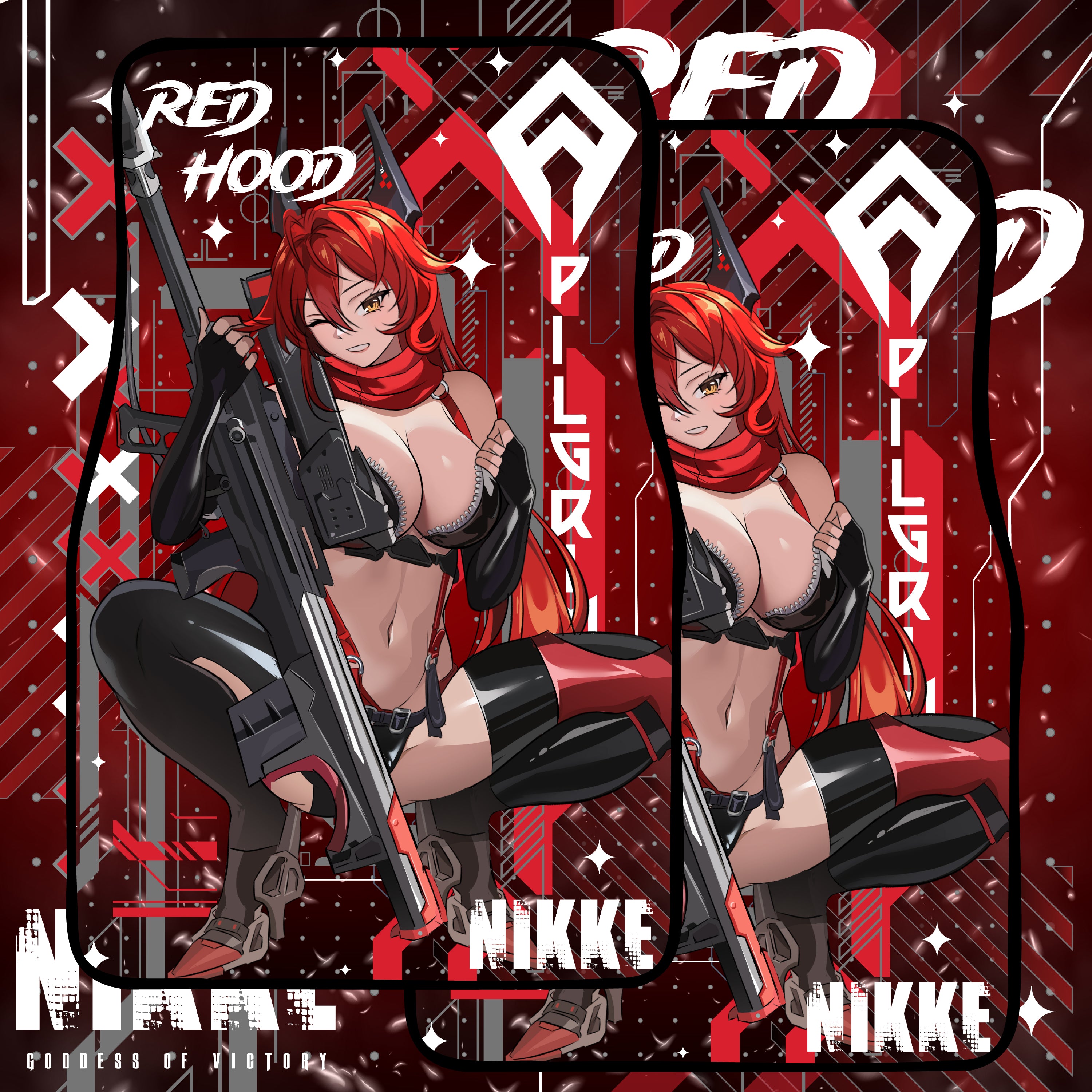 Anime Waifu Car Mats Red Hood